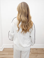 Load image into Gallery viewer, So Is This Modal Scuba Two Stripe Piping Top in Lt.Heather Grey