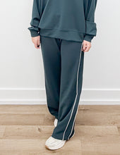 Load image into Gallery viewer, It&#39;s Love Modal Scuba Stripe Piping Pants in Midnight Green