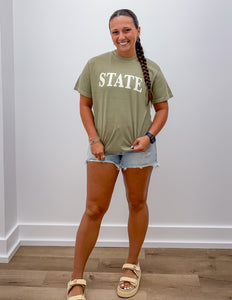 Mississippi State SS Tee in Khaki