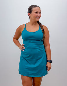 Pretty Little Summer Athletic Dress in Turquoise