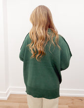 Load image into Gallery viewer, Start The Flame Side Slit Oversized Sweater in DK Green