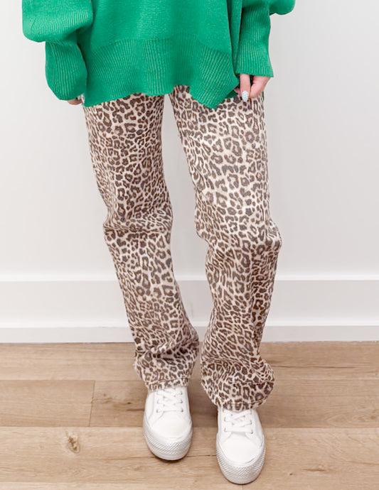 The World Is Spinning Leopard Jeans