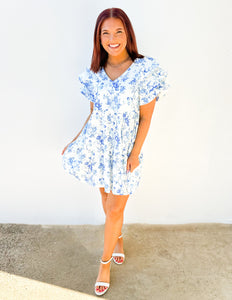 Saved My Soul Floral Print V Neck Dress