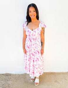 Hatley Floral Sweetheart Neck Elastic Waist Dress