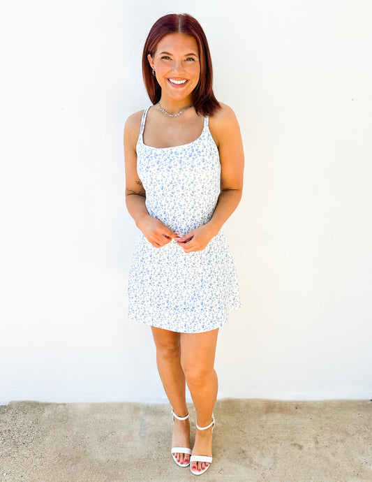 Get To Moving Floral Print Back Cross Dress