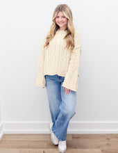 Load image into Gallery viewer, Hanging Around Oversized Cable Knit Sweater in Cream