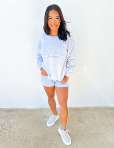 Versatile Boutique Embroidered Sweatshirt in Ash Gray