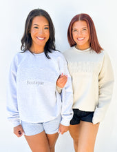 Load image into Gallery viewer, Versatile Boutique Embroidered Sweatshirt in Sand Beige
