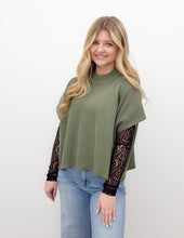 Load image into Gallery viewer, Wonderland Black Leopard Pattern Sheer Mesh LS Top