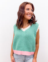 Load image into Gallery viewer, Talk To Me Color Block Sleeveless Sweater Top