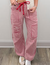 Load image into Gallery viewer, Y'all Know Now Washed Vintage Rope String Pants in Red