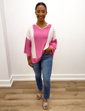 Load image into Gallery viewer, Let&#39;s Have Some Fun Colorblock 3/4 Sleeve Top