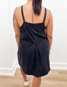 Miss Independent Mineral Washed Mini Dress in Black