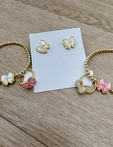Kendra Scott Haley Bow STRCH Gold Bracelet in Blush Ivory MOP