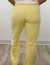 Load image into Gallery viewer, I Know You Care Terry Sweatpants in Light Yellow