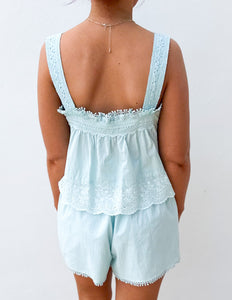 Follow the Sun Lace Trim Top & Shorts Set
