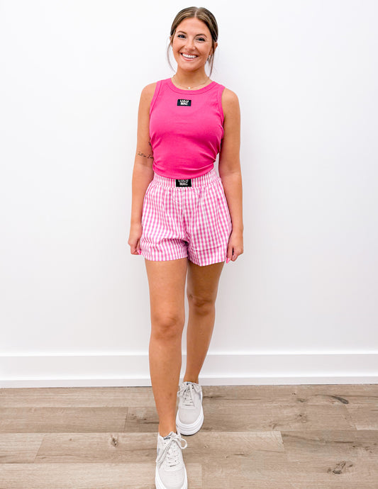 Lulu Mac DD Solid Hot Pink Tank Tops