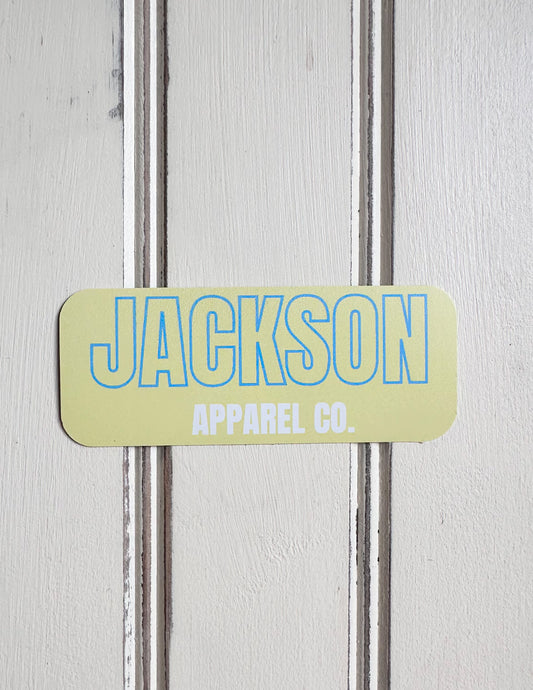 Jackson Apparel Co. Logo Sticker Neon Lemon