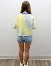 Load image into Gallery viewer, You Look Good Terry SS Top in Baby Blue/Butter