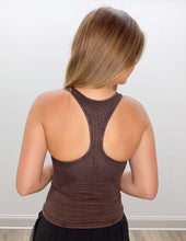 Load image into Gallery viewer, Free People Good Karma Long Tank in Chocolate