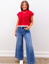 Load image into Gallery viewer, Never Getting Old Drop Shoulder Contrast Stitch Sweater