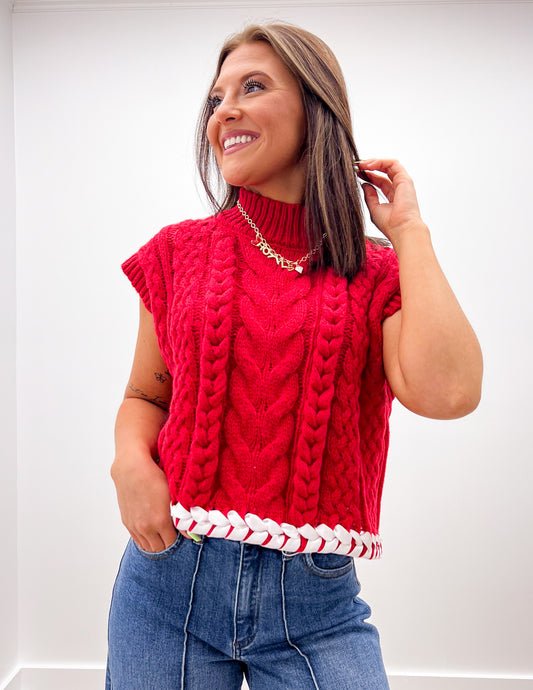 Never Getting Old Drop Shoulder Contrast Stitch Sweater