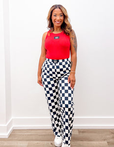 Lulu Mac Black Checkered Pants
