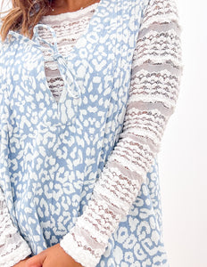 Out On The Town Leopard Denim Romper