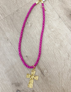 Sweet Times Large Purple Cord with A Cross