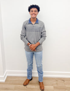 Vineyard Vines Saltwater Quarter Zip in Gray Harbor