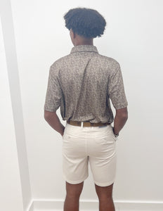 Southern Point Co. Pattern Performance Polo in Gunstock