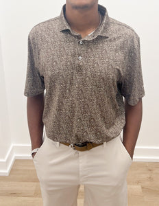 Southern Point Co. Pattern Performance Polo in Gunstock