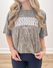 Load image into Gallery viewer, Pink Mississippi Graphic SS Tee in Bottomland Camo