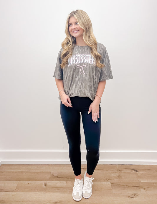 Pink Mississippi Graphic SS Tee in Bottomland Camo