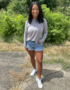 Life With You Long Sleeve Top H Grey