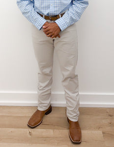 Coastal Cotton Stone Grey Stretch Twill Five Pocket Pants