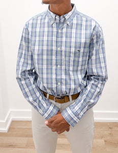 Vineyard Vines Washashore Plaid Perfect Wash Shirt in Dune Grass