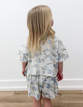 Load image into Gallery viewer, Local Girl Youth Boxy Crop SS Tee in Forest Camo Saltwater