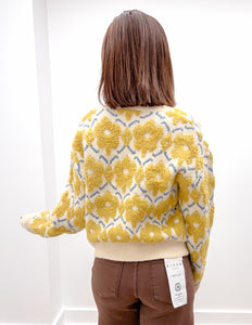 Giving Kindness Fuzzy Texture Floral Sweater