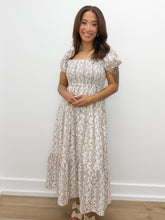 Load image into Gallery viewer, Not Shocking Floral Puff SS Midi Dress