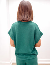 Load image into Gallery viewer, Loving Me Today Slub SS Tee &amp; Long Pants Set in Hunter Green