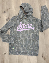 Load image into Gallery viewer, Pink State Script Mossy Oak Hoodie