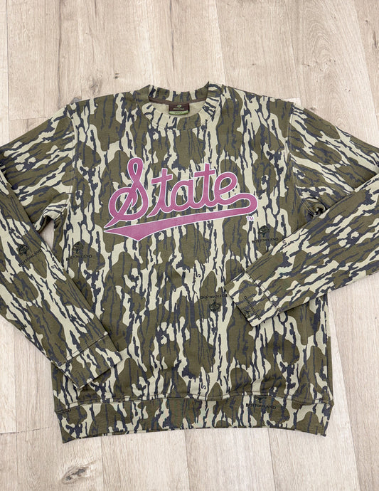 Maroon State Script Crewneck Sweatshirt