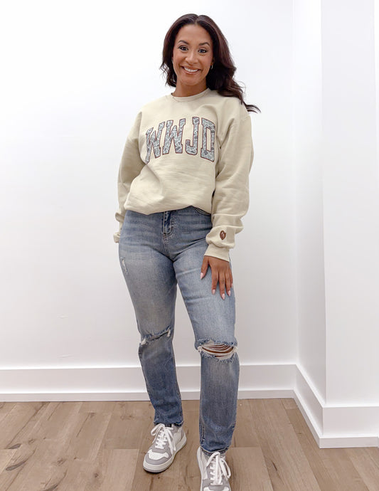 Addyson Nicole Company WWJD Camo Print Sweatshirt
