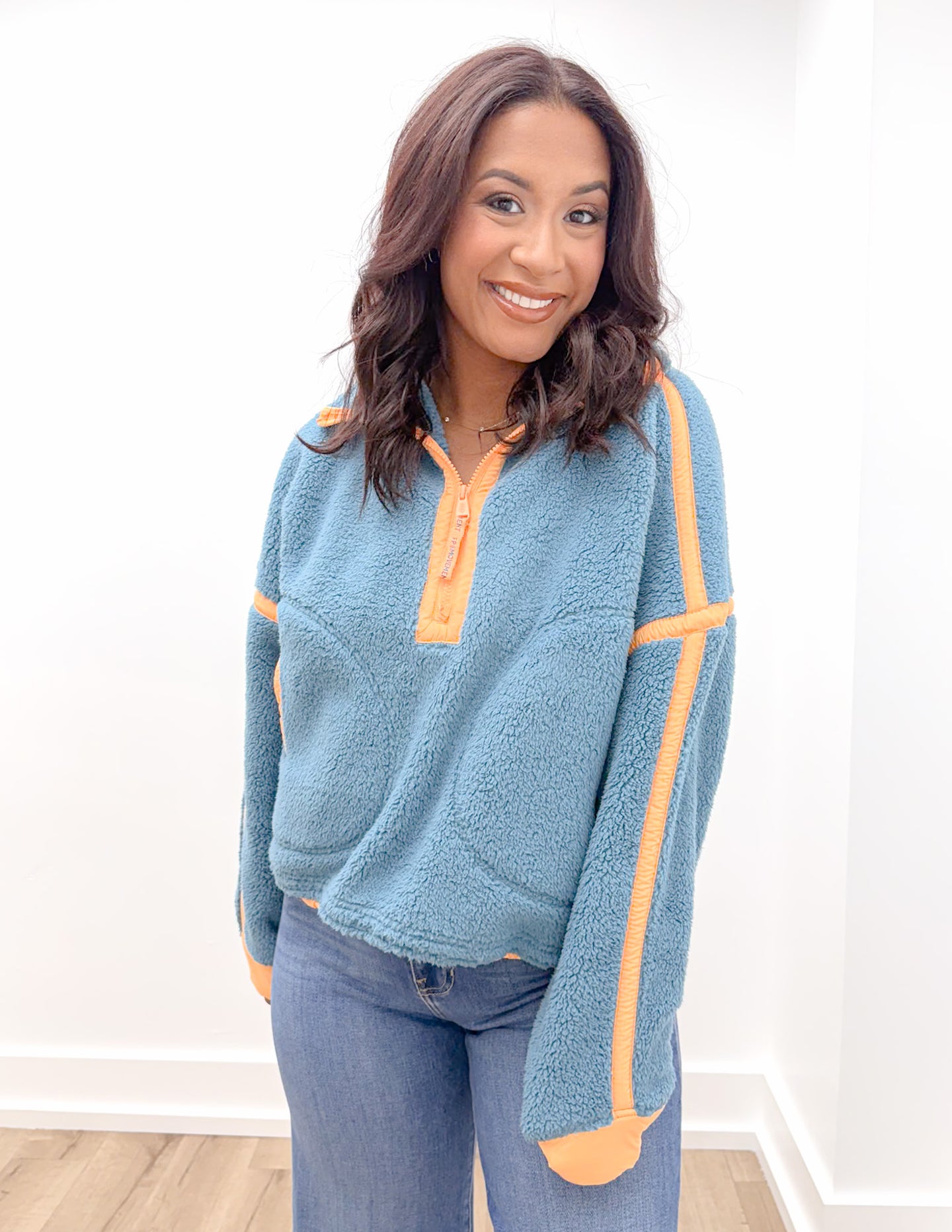 Free People Mountain High 1/2 Zip in Celestial Blue