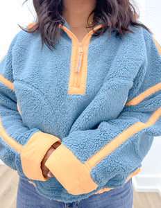 Free People Mountain High 1/2 Zip in Celestial Blue