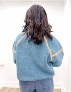 Free People Mountain High 1/2 Zip in Celestial Blue