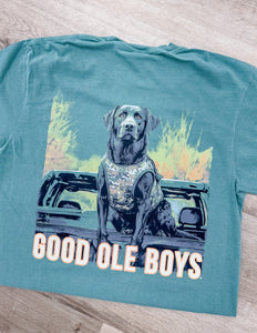 Good Ole Boys Outdoors Black Lab Tailgate SS Tee Light Green