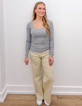 Load image into Gallery viewer, Everything Given To Me Slim Fit Scoop Neck LS Top