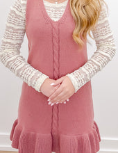 Load image into Gallery viewer, Turning The Page Sleeveless V Neck Hem Knit Dress in Mauve